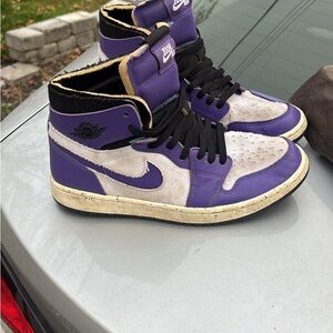 Nike Purple and White High-Top Sneakers